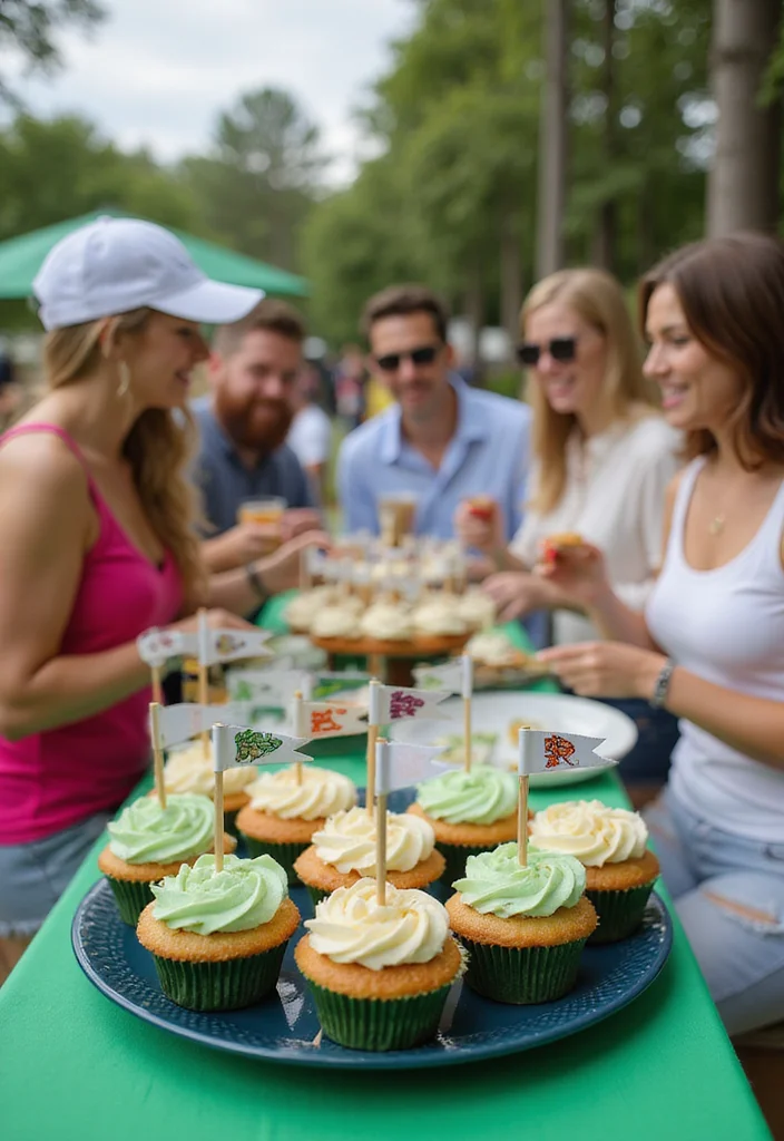 30 Creative Golf Party Decorations That Will Wow Your Guests - 6. Golf Flag Cupcake Toppers 1