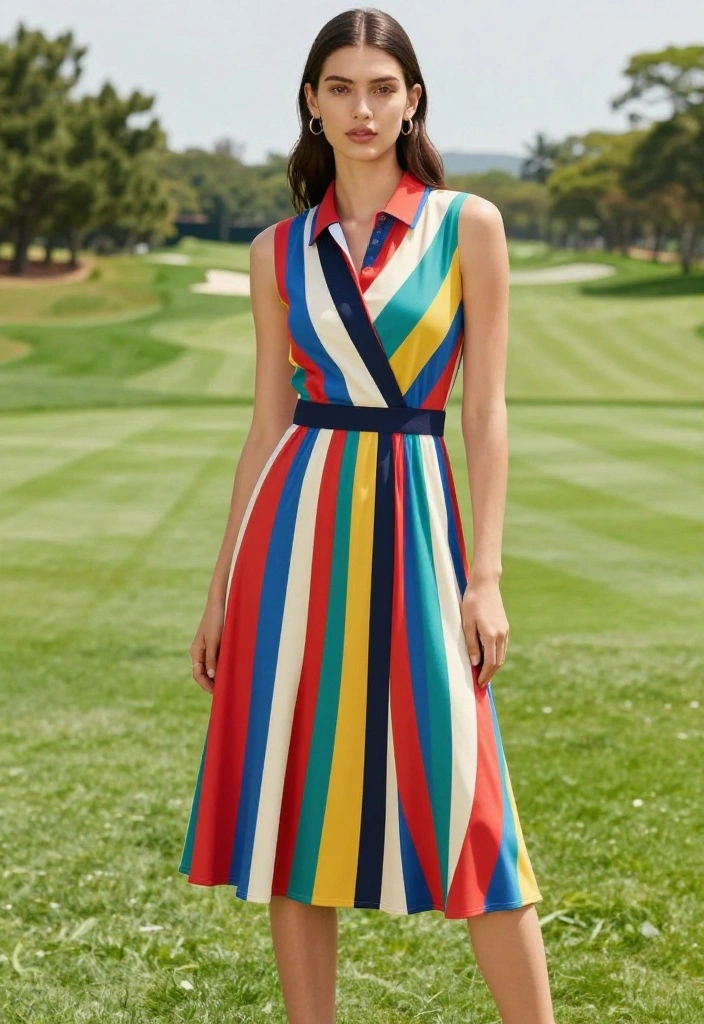 30 Cute Golf Outfits for Women That Are Actually Course-Approved - 16. Statement Colors with a Color Block Dress 1