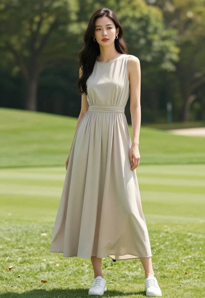30 Cute Golf Outfits for Women That Are Actually Course-Approved - 20. Breezy Maxi Dress for Comfort 1