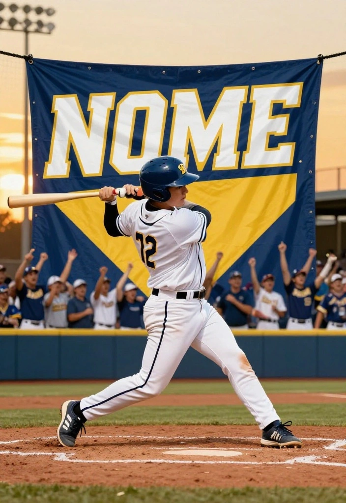 Baseball Banner Ideas for Senior Night That Stand Out - 4. Action Poses 1