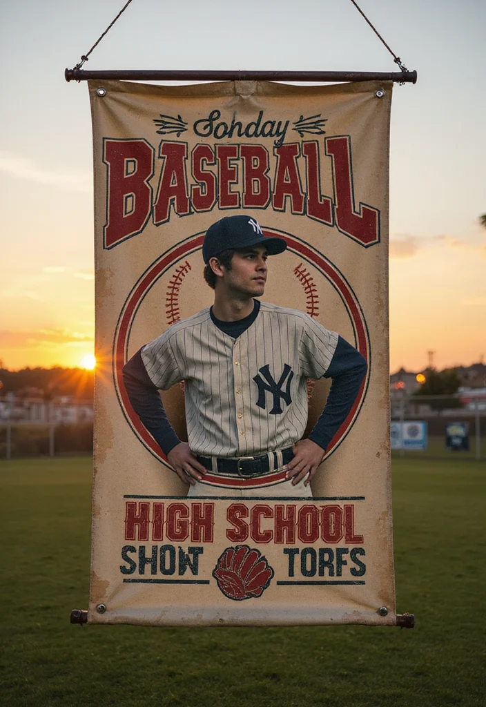 Baseball Banner Ideas for Senior Night That Stand Out - 5. Vintage Style Banners 1