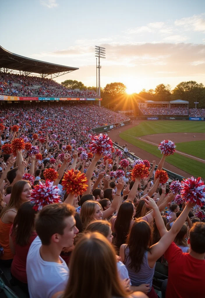 Baseball Senior Night Display Ideas Parents Will Love - 7. Celebration of Team Spirit with Pom-Poms 1