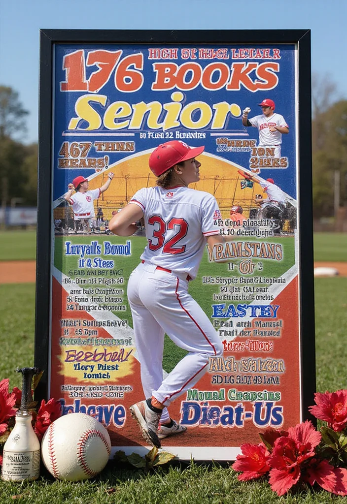 Baseball Senior Night Poster Ideas to Honor Your Player - 1. Personalized Player Statistics 1