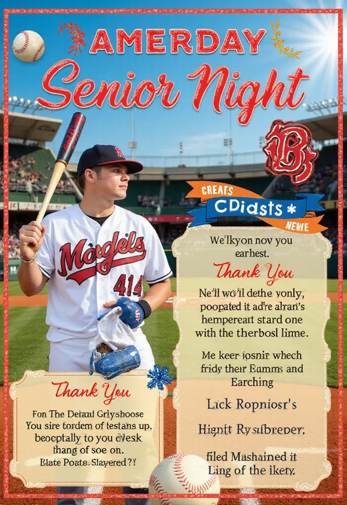 Baseball Senior Night Poster Ideas to Honor Your Player - 5. A Thank You Section 1