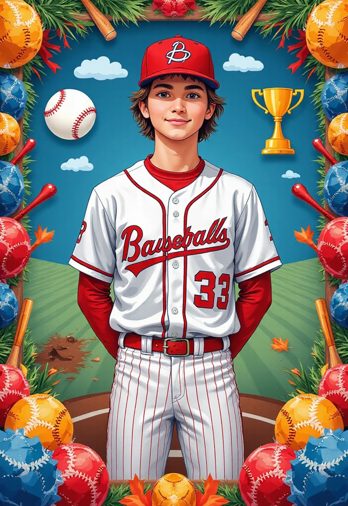 Baseball Senior Night Poster Ideas to Honor Your Player - 6. Colorful Graphics and Icons 1