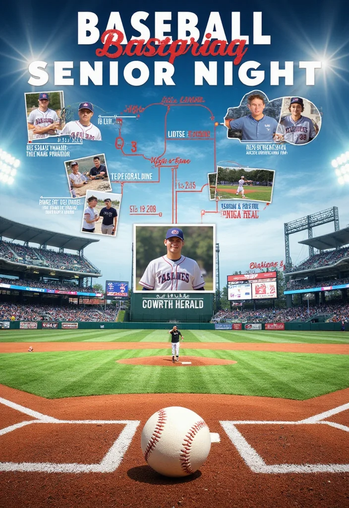 Baseball Senior Night Poster Ideas to Honor Your Player - 7. Memory Lane Timeline 1
