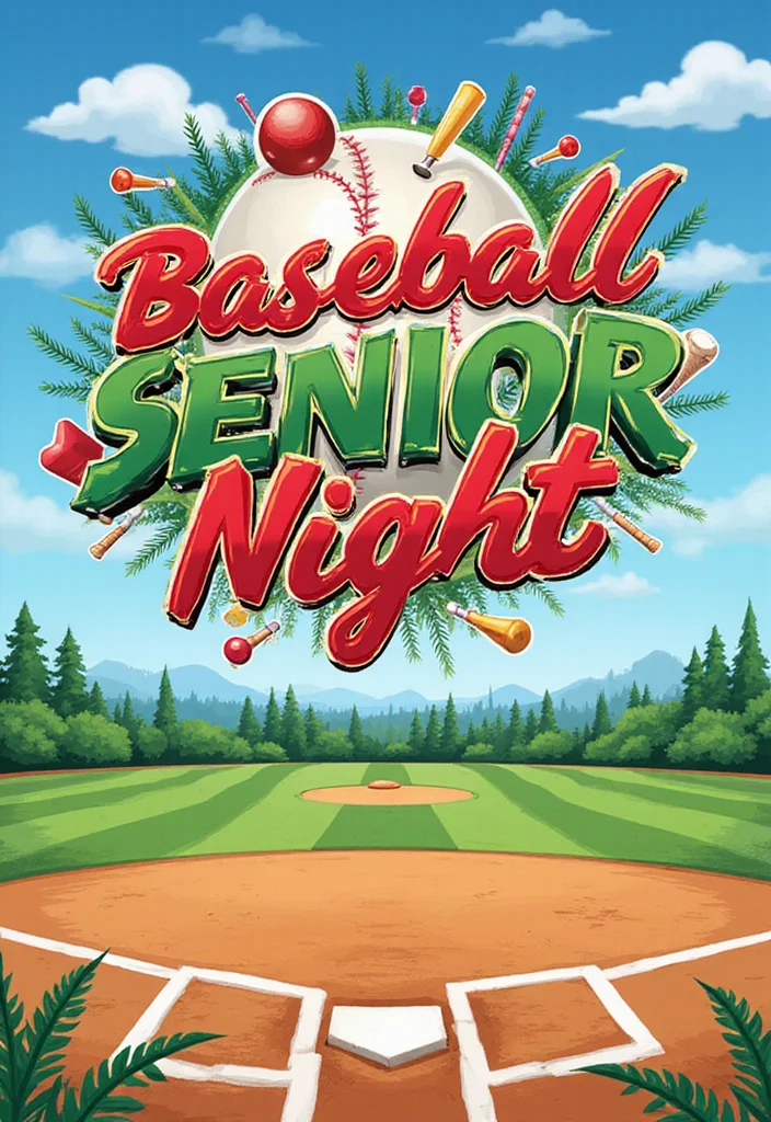 Baseball Senior Night Poster Ideas to Honor Your Player - 8. Fun Theme or Style 1