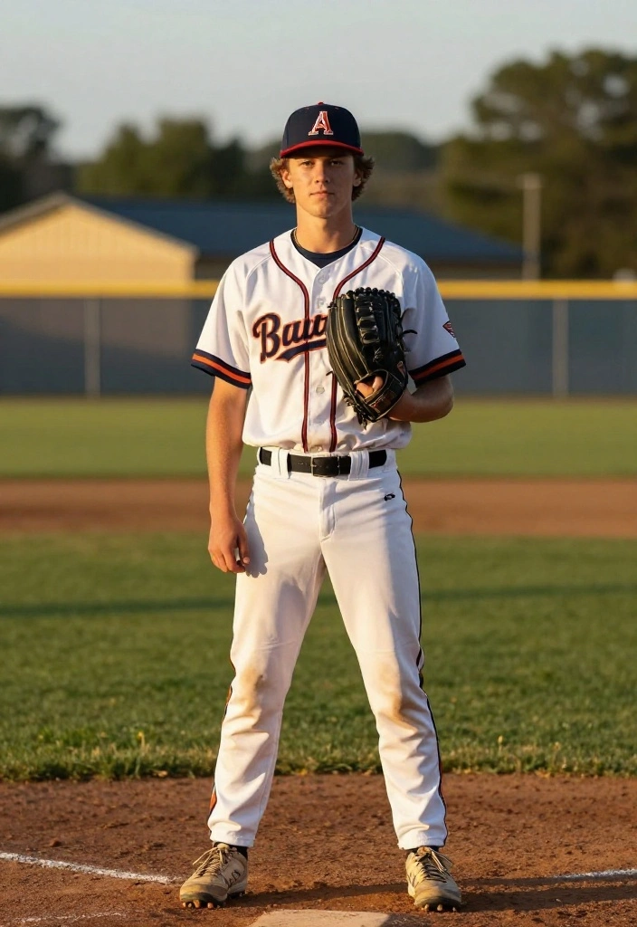 Creative Baseball Senior Picture Poses for Male Athletes - 8. Solo Gloved Up 1