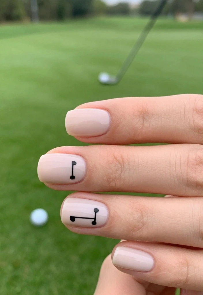 Cute Gel Golf Nails: Designs Inspired by the Golf Aesthetic - 3. Minimalist Golf Icons 1