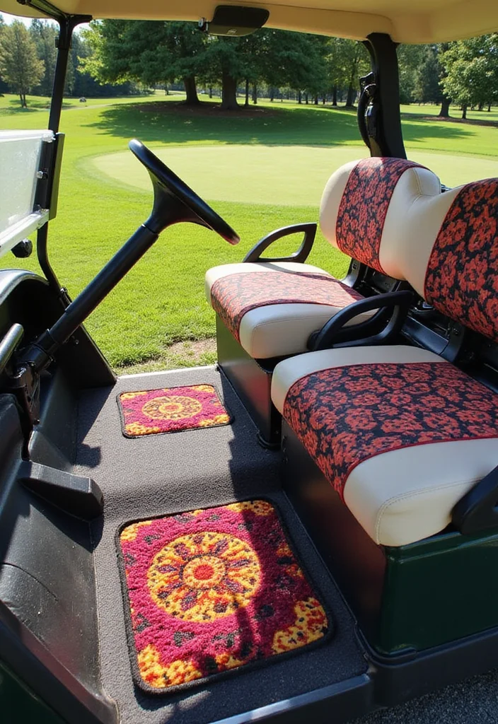 Cute Golf Cart Accessories and Decor That Upgrade Your Ride - 6. Fashionable Floor Mats 1