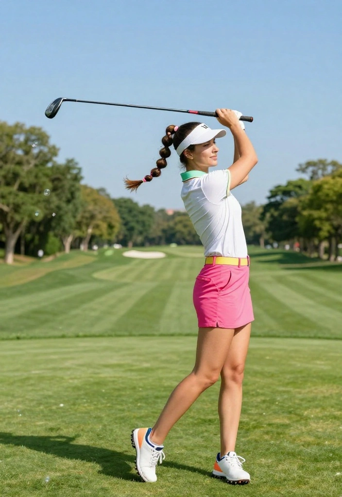 Golf Braid Ideas for Women: Pretty Styles for a Round of 18 - 5. Bubble Braid Burst 1