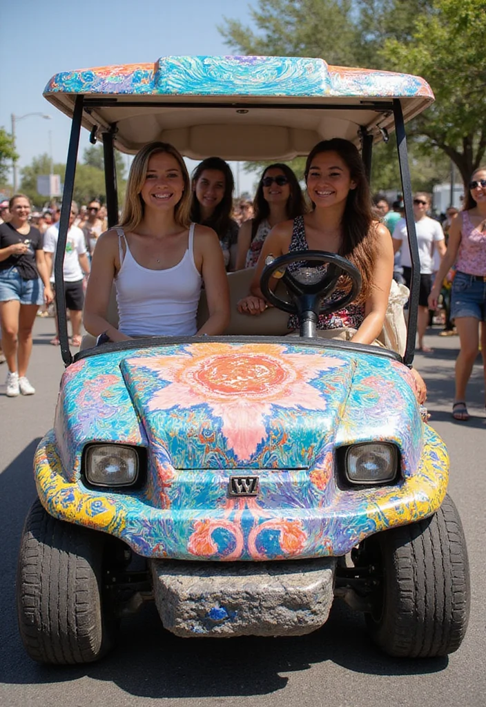 Golf Cart Parade Decorating Ideas to Stand Out in Style - 10. Artistic Expression 1