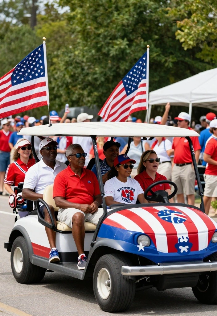 Golf Cart Parade Decorating Ideas to Stand Out in Style - 3. Patriotic Spirit 1