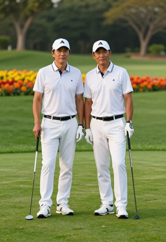 Golf Couple Photoshoot Ideas for the Sporty Duo - 1. Coordinated Outfits on the Green 1