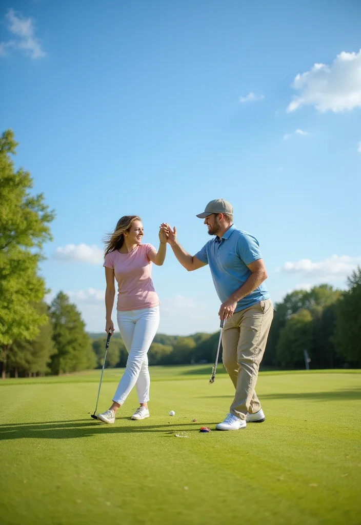 Golf Couple Photoshoot Ideas for the Sporty Duo - 3. Candid Moments Between Shots 1