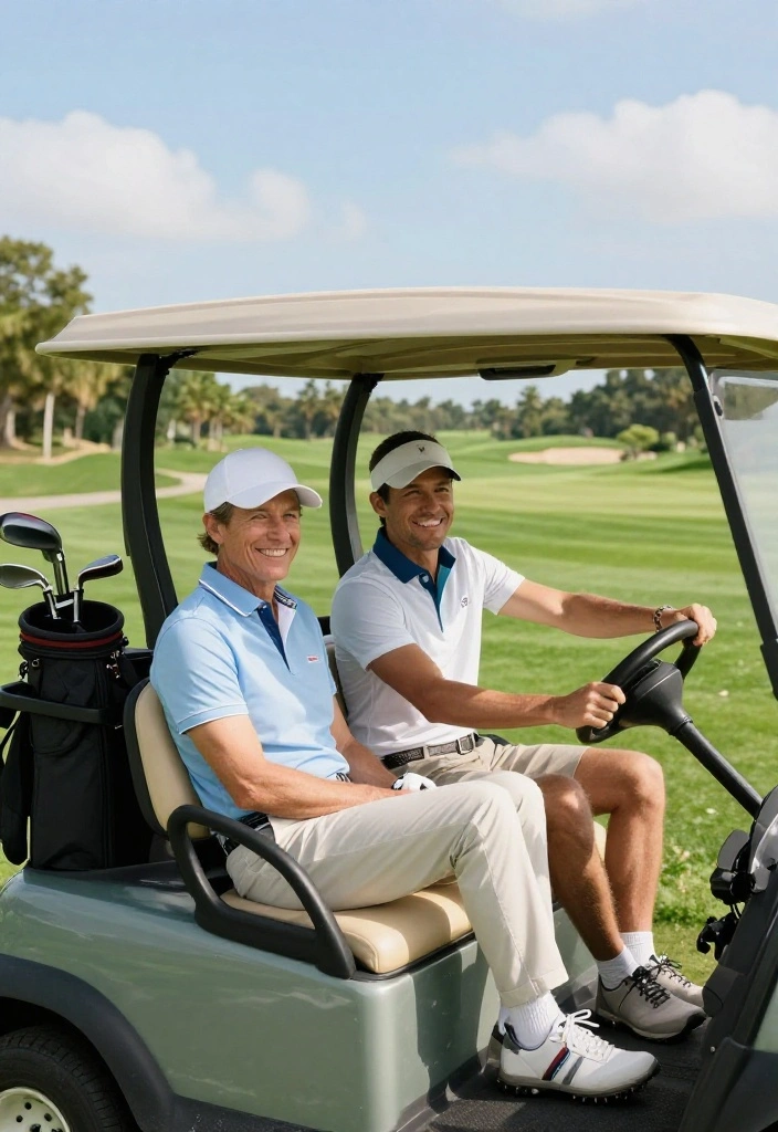 Golf Couple Photoshoot Ideas for the Sporty Duo - 4. Golf Cart Adventures 1