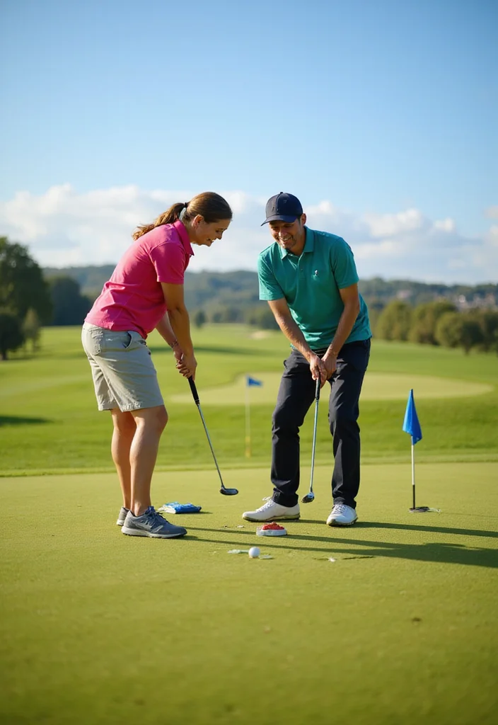 Golf Couple Photoshoot Ideas for the Sporty Duo - 8. Playful Challenges 1