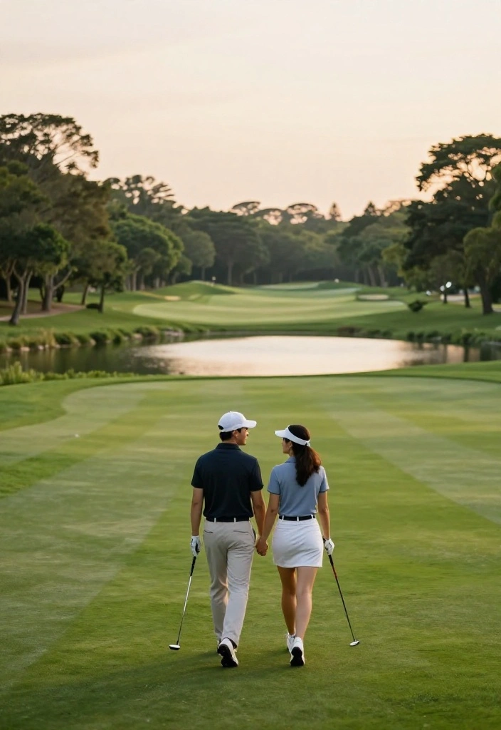 Golf Couple Photoshoot Ideas for the Sporty Duo - 9. Golf and Nature Fusion 1