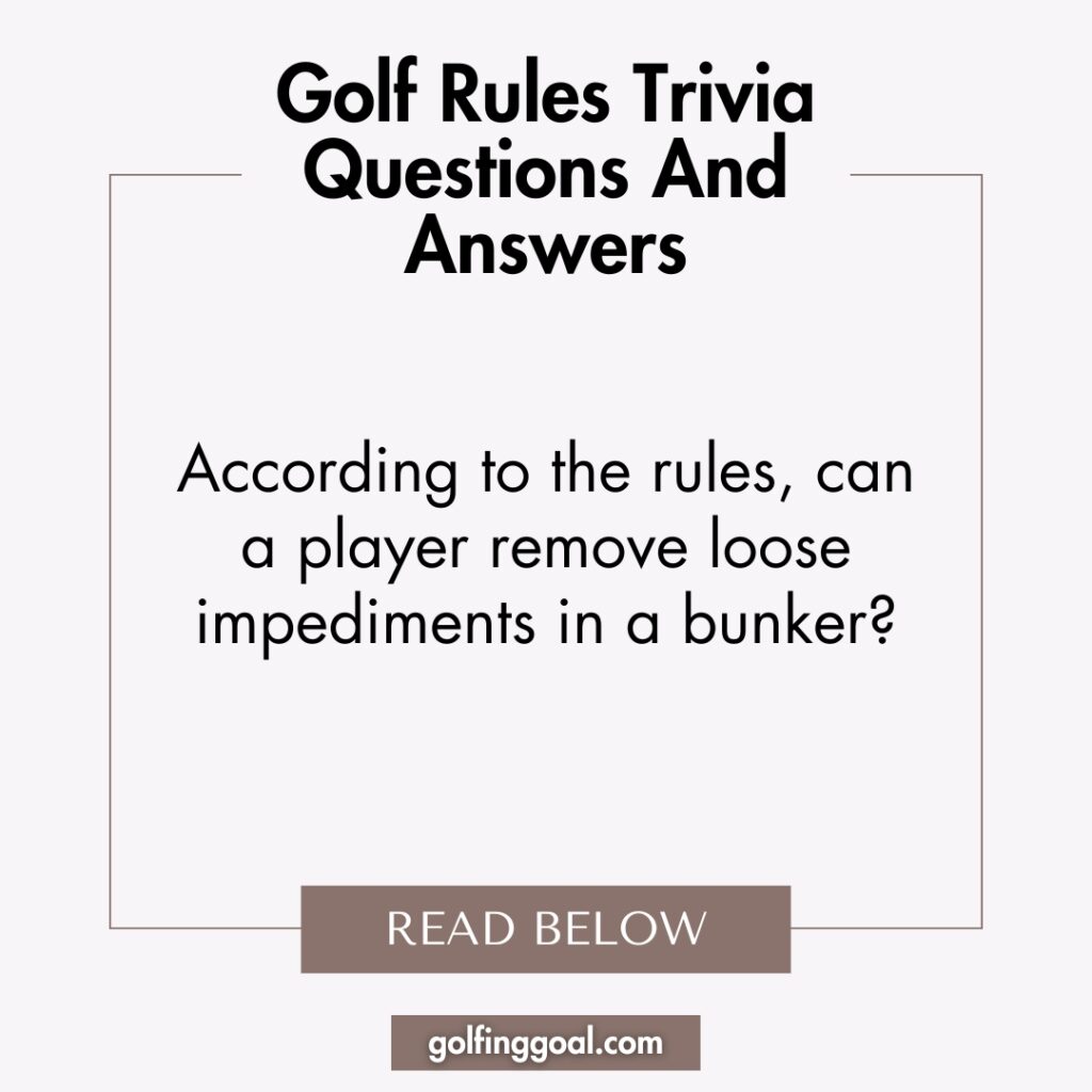 Golf Rules Trivia Questions And Answers