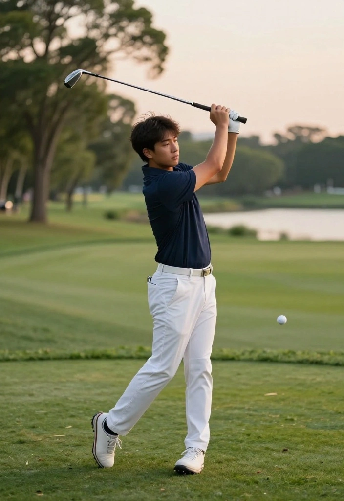 Golf Senior Picture Ideas for the Athlete Who Loves the Course - 1. Classic Swing Shot 1