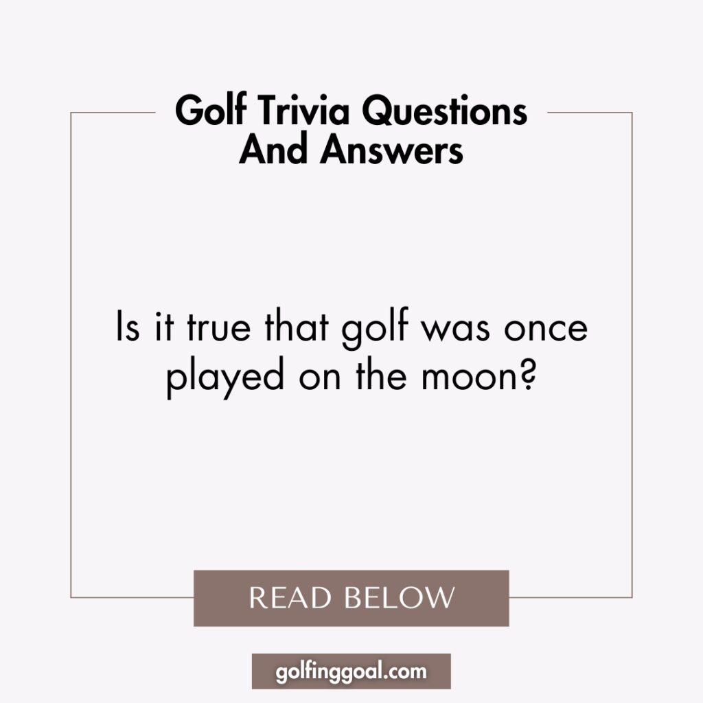 Golf Trivia Questions And Answers.