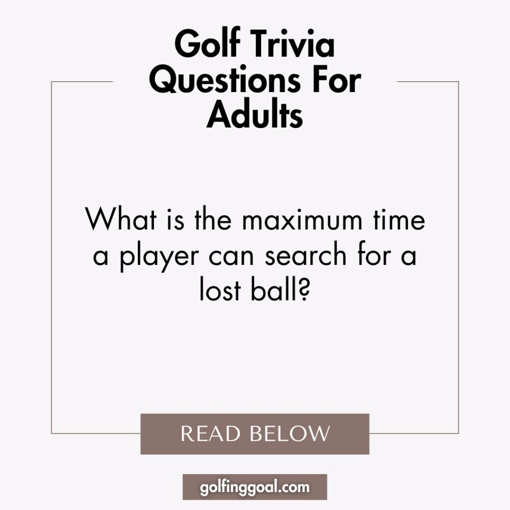 Golf Trivia Questions For Adults