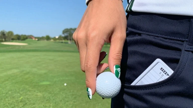 Green and White Golf Nail Designs for the Avid Golfer