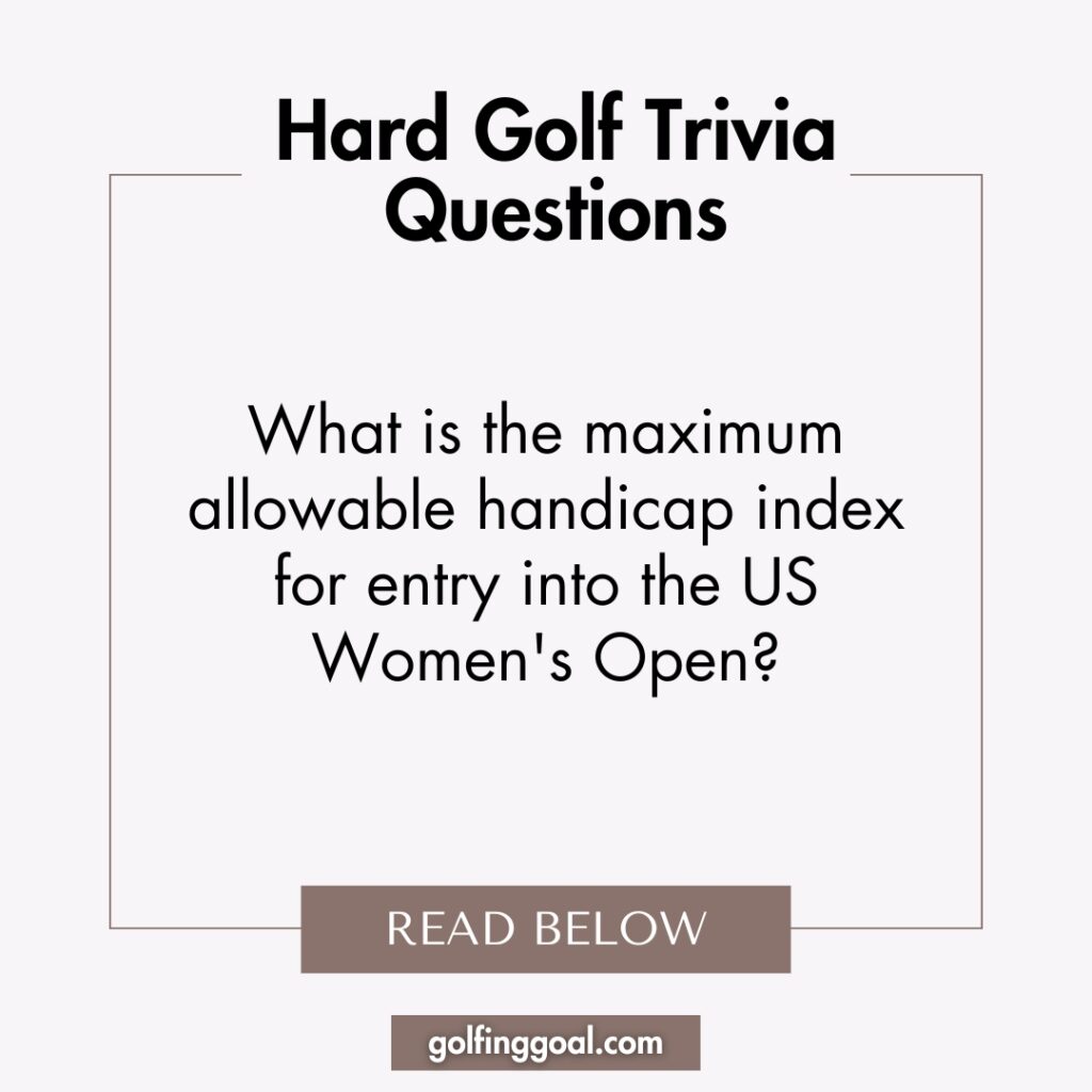 Hard Golf Trivia Questions
