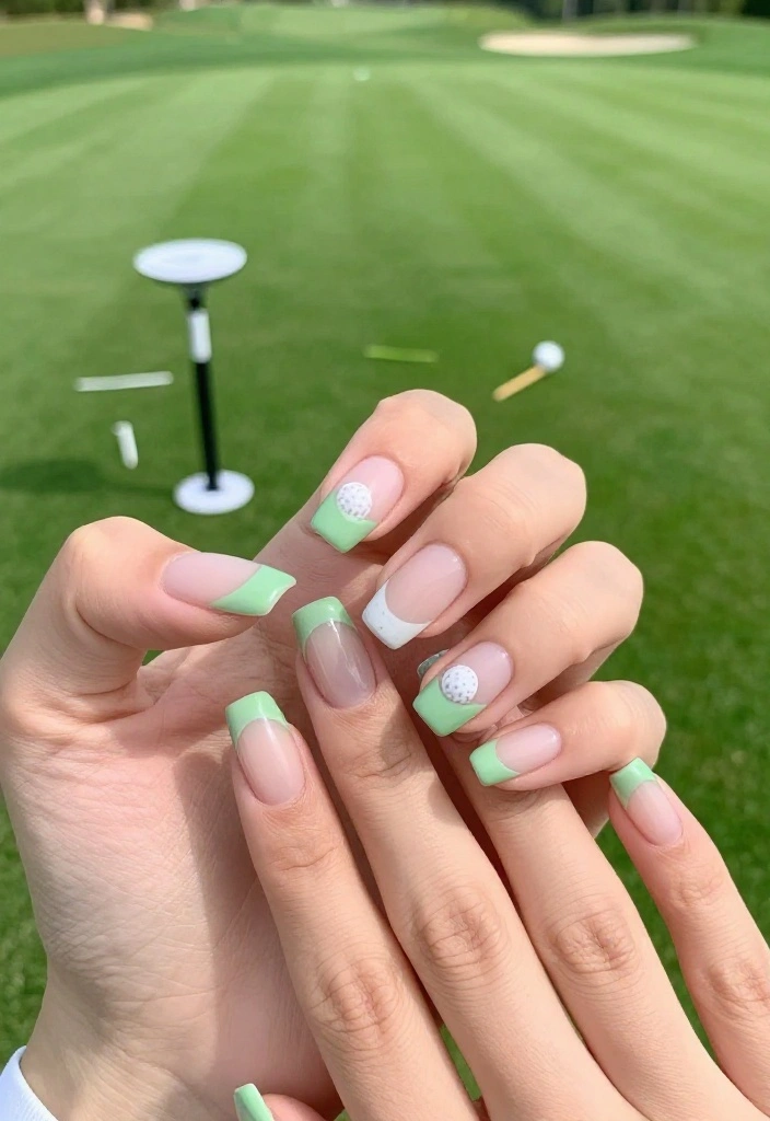 Masters Golf Nail Art Inspiration to Rock During Tournament Season - 4. Classic French Tips with a Twist 1