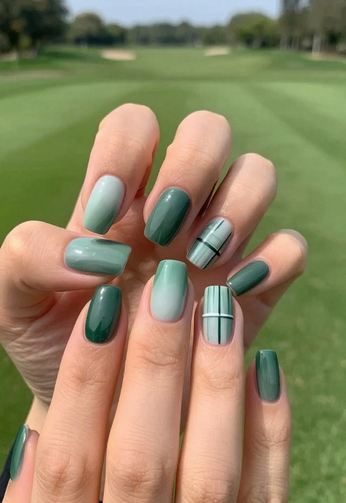 Masters Golf Nail Art Inspiration to Rock During Tournament Season - 6. Monochrome Masterclass 1