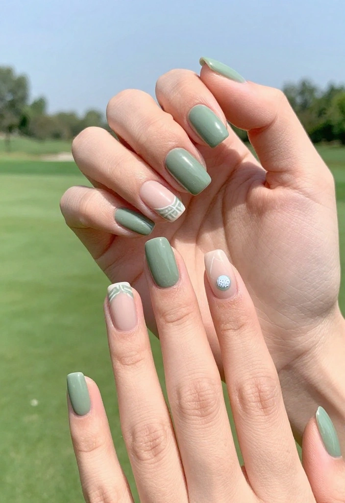Masters Golf Nail Art Inspiration to Rock During Tournament Season - 9. Minimalist Chic 1