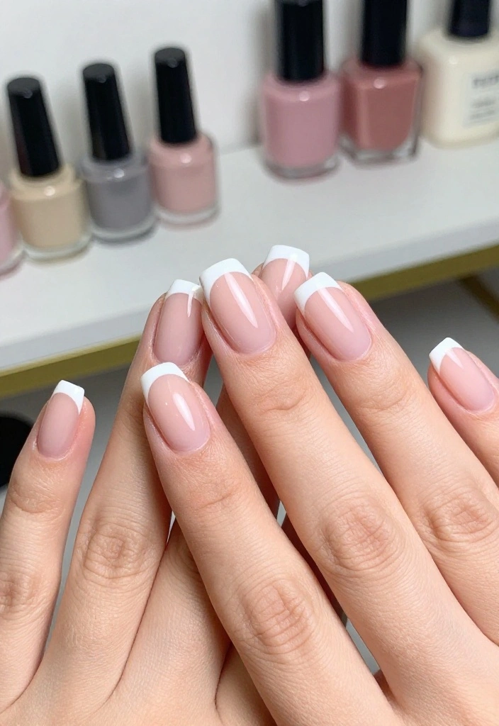 Short Nail Golf Designs That Are Clean and Chic - 1. Classic Micro-French Tips 1
