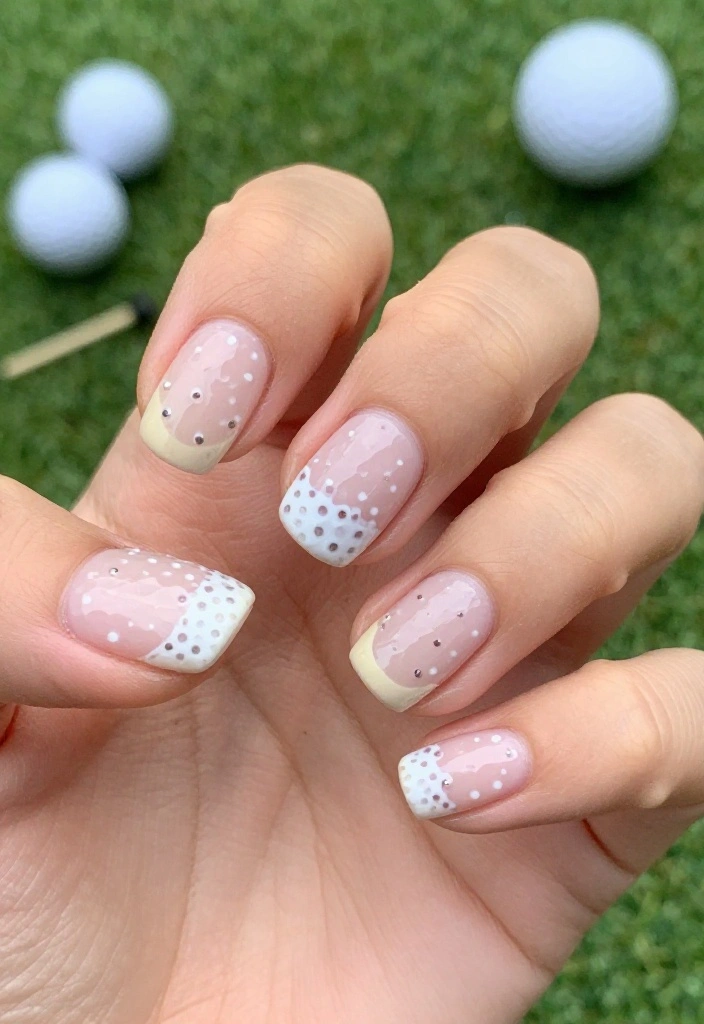 Short Nail Golf Designs That Are Clean and Chic - 4. Subtle Golf Ball Texture 1
