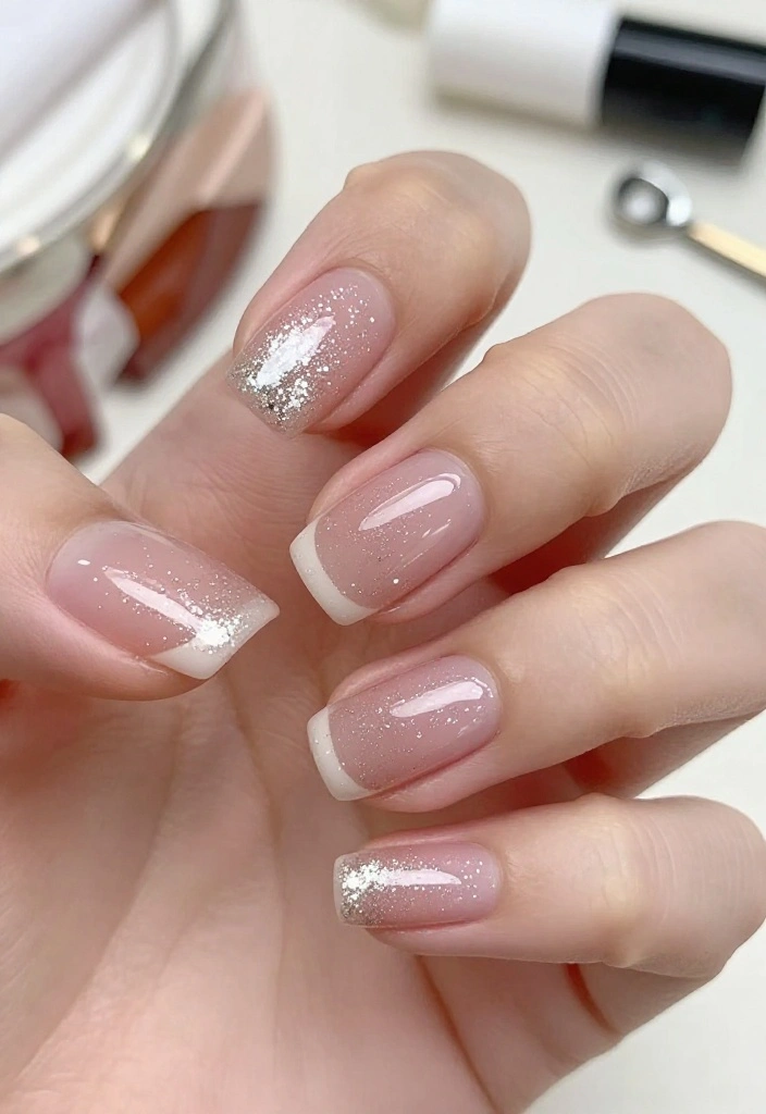 Short Nail Golf Designs That Are Clean and Chic - 8. Glitter Accents 1