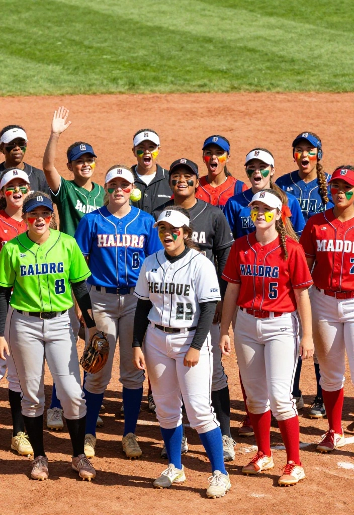 Softball Eyeblack Designs: Cool and Creative Ideas for Game Day - 2. Vibrant Team Colors 1