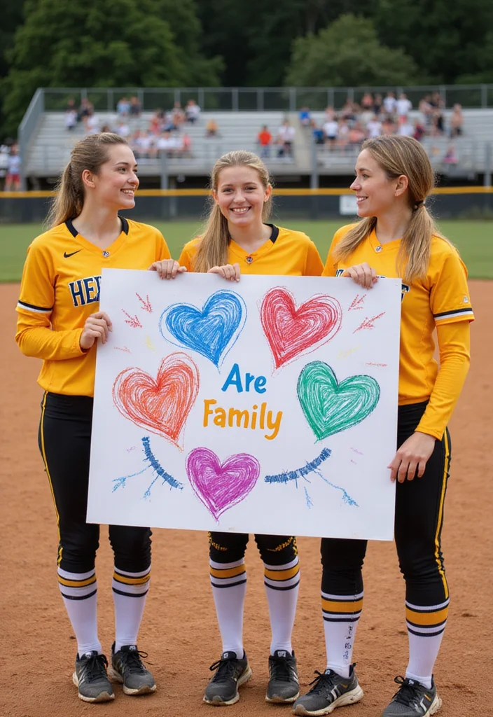 Softball Poster Ideas for Players: Creative Signs to Show Team Spirit - 5. 'We Are Family' Theme 1