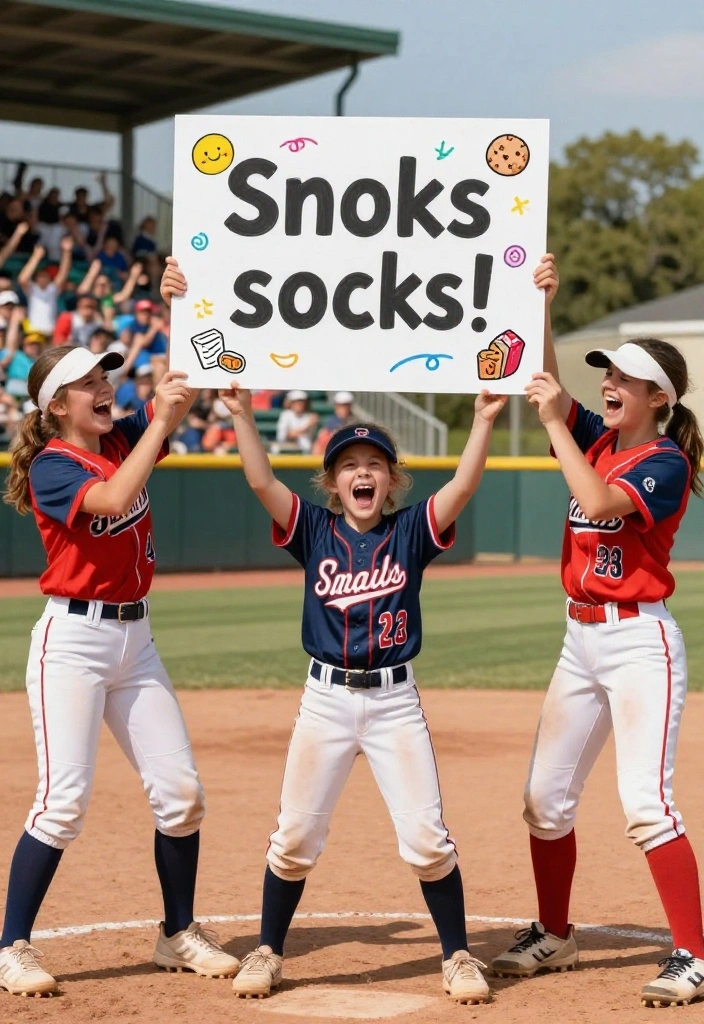 Softball Poster Ideas for Players: Creative Signs to Show Team Spirit - 6. Humor and Fun Signs 1