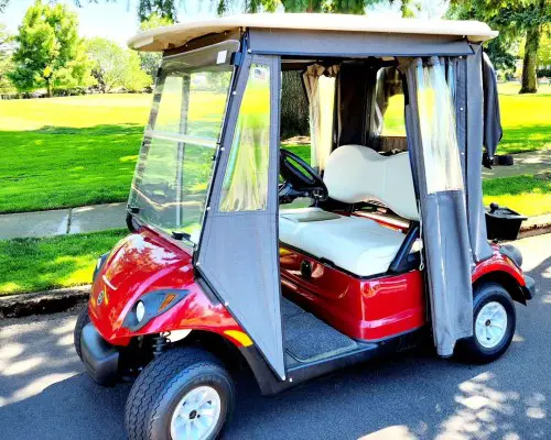Yamaha Golf Cart ClimaGuard Top with dual gutters.