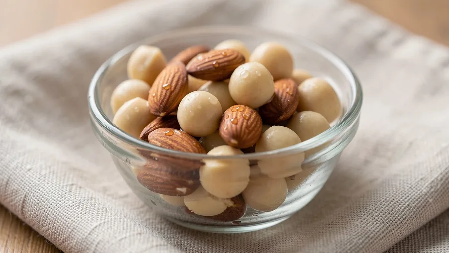 Soaked Raw Almonds and Raw Macadamia Nuts