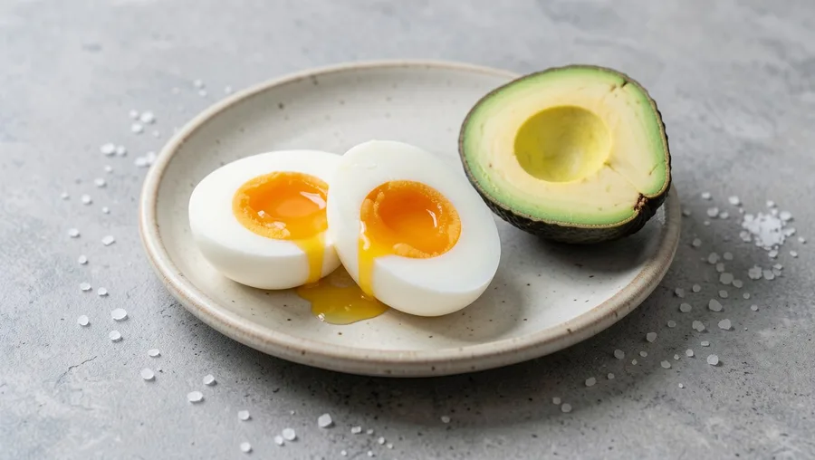 Soft-Boiled Pasture-Raised Eggs With Avocado Sllices
