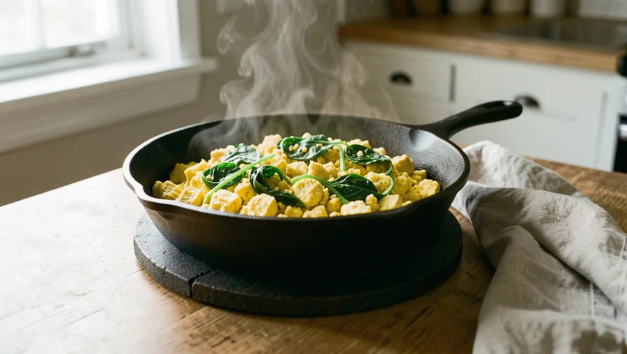 Extra Firm Organic Tofu Scramble With Spinach