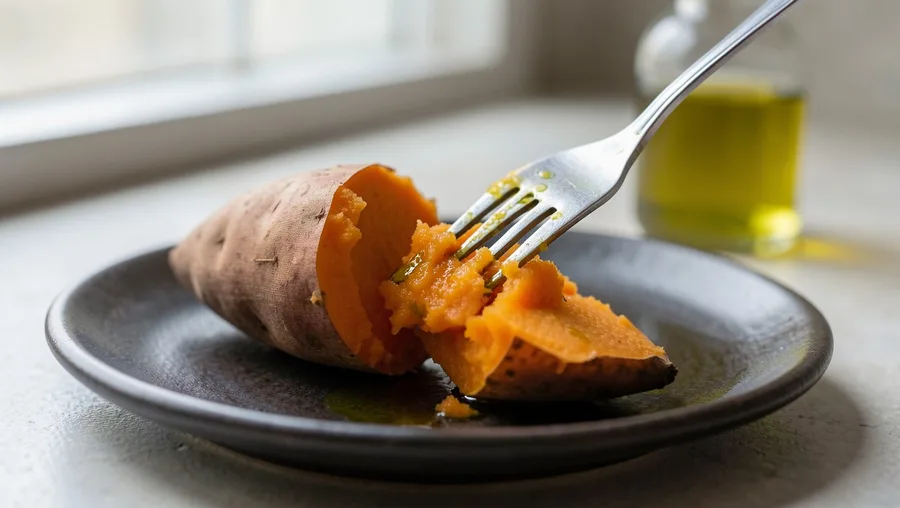 Steamed Sweet Potato Mashed With Extra Virgin Olive Oil