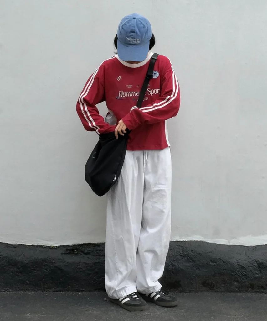 Red Long Sleeve and Baggy Pants
