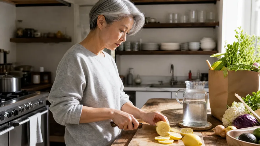 Drink One: Warm Lemon Water with Zest Infusion