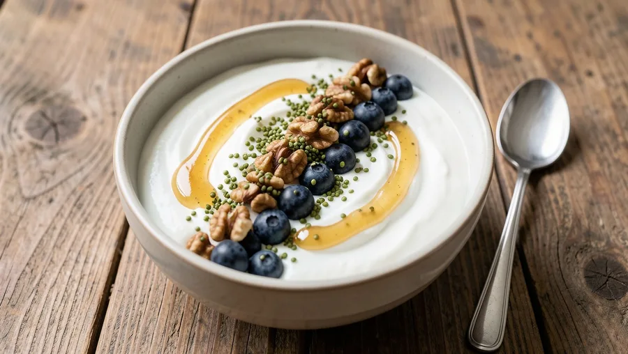 Greek Yogurt Bowl with Hemp Seeds and Nuts